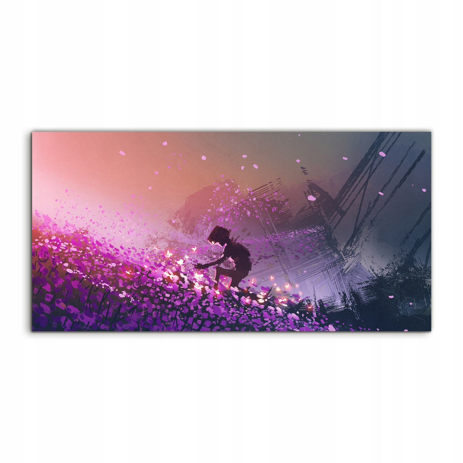 Akrylový obraz 120x60 na stenu Robot Pole Lúka SciFi