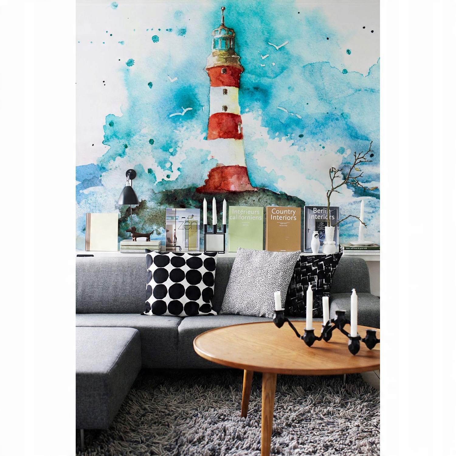 

Fototapeta Akwarelowa latarnia morska 208x146 cm