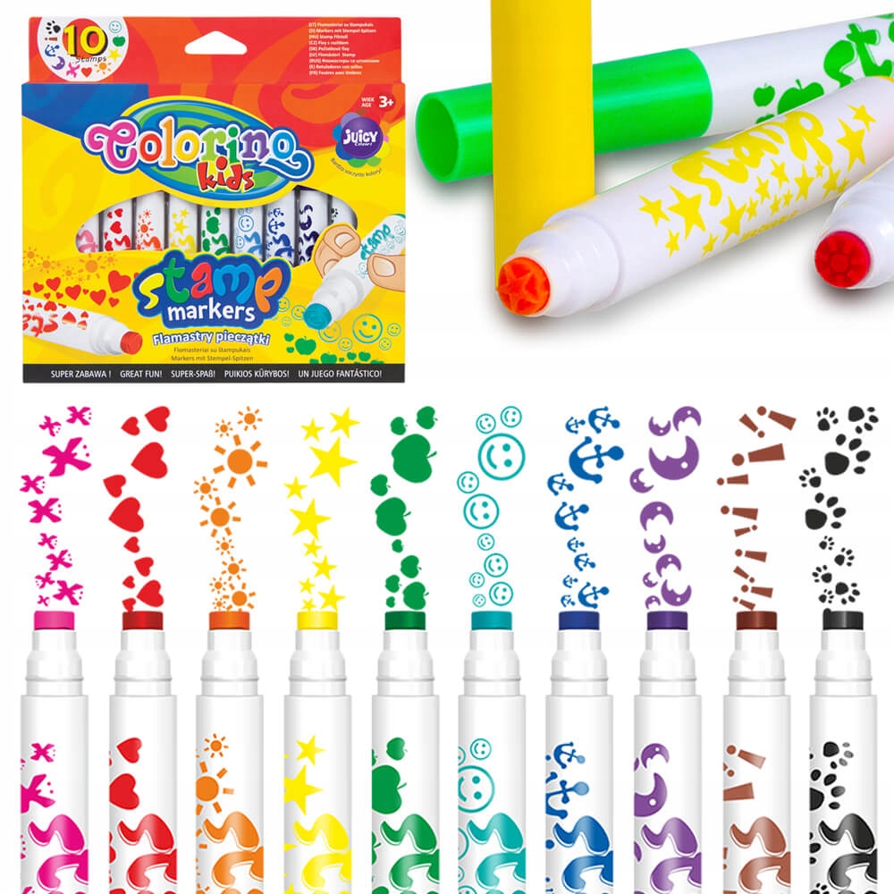 

Flamastry Jumbo stempelki pieczątki Colorino 10szt