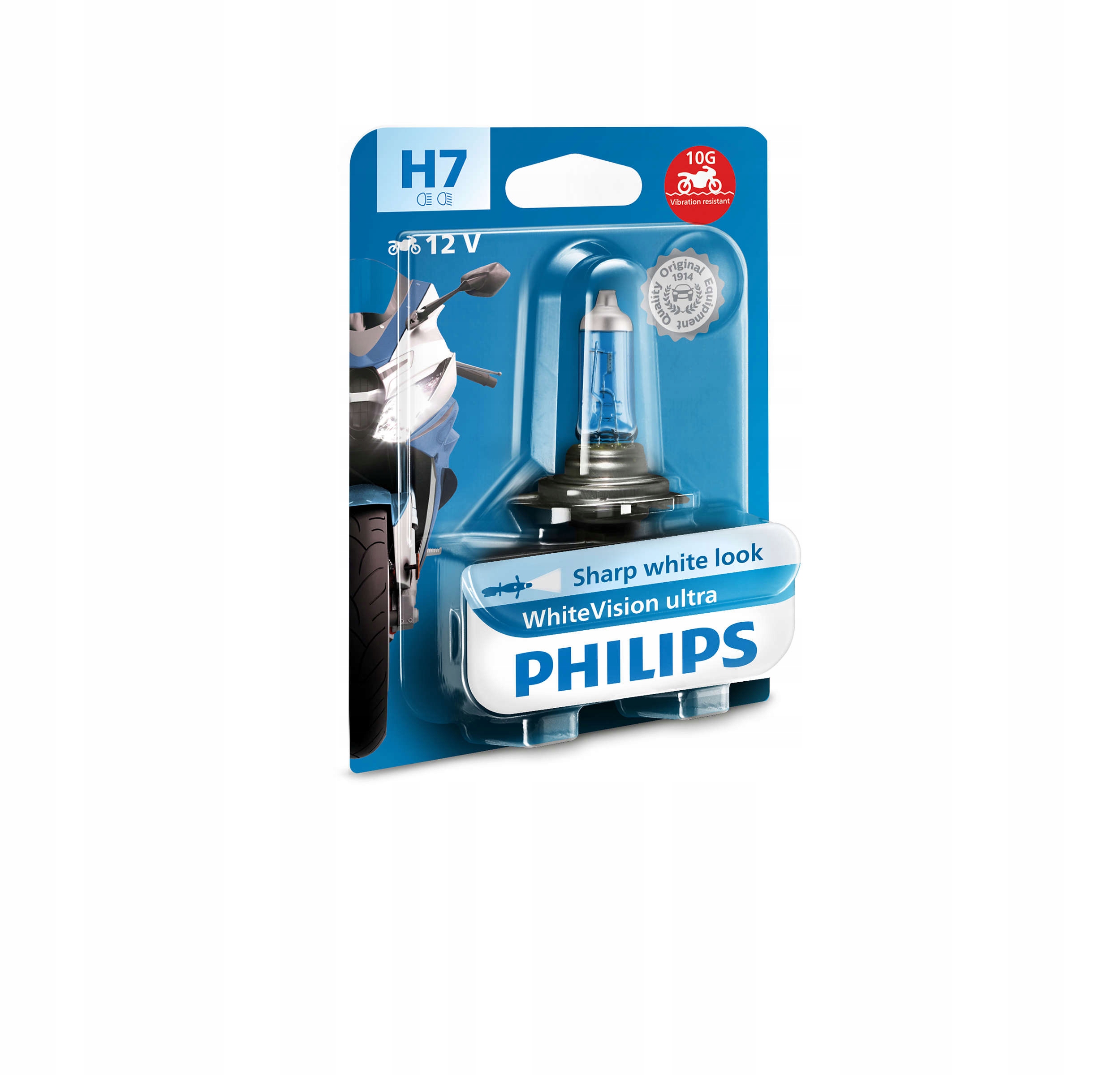 

Philips H7 Whitevision Ultra Motocykl Skuter 1SZT