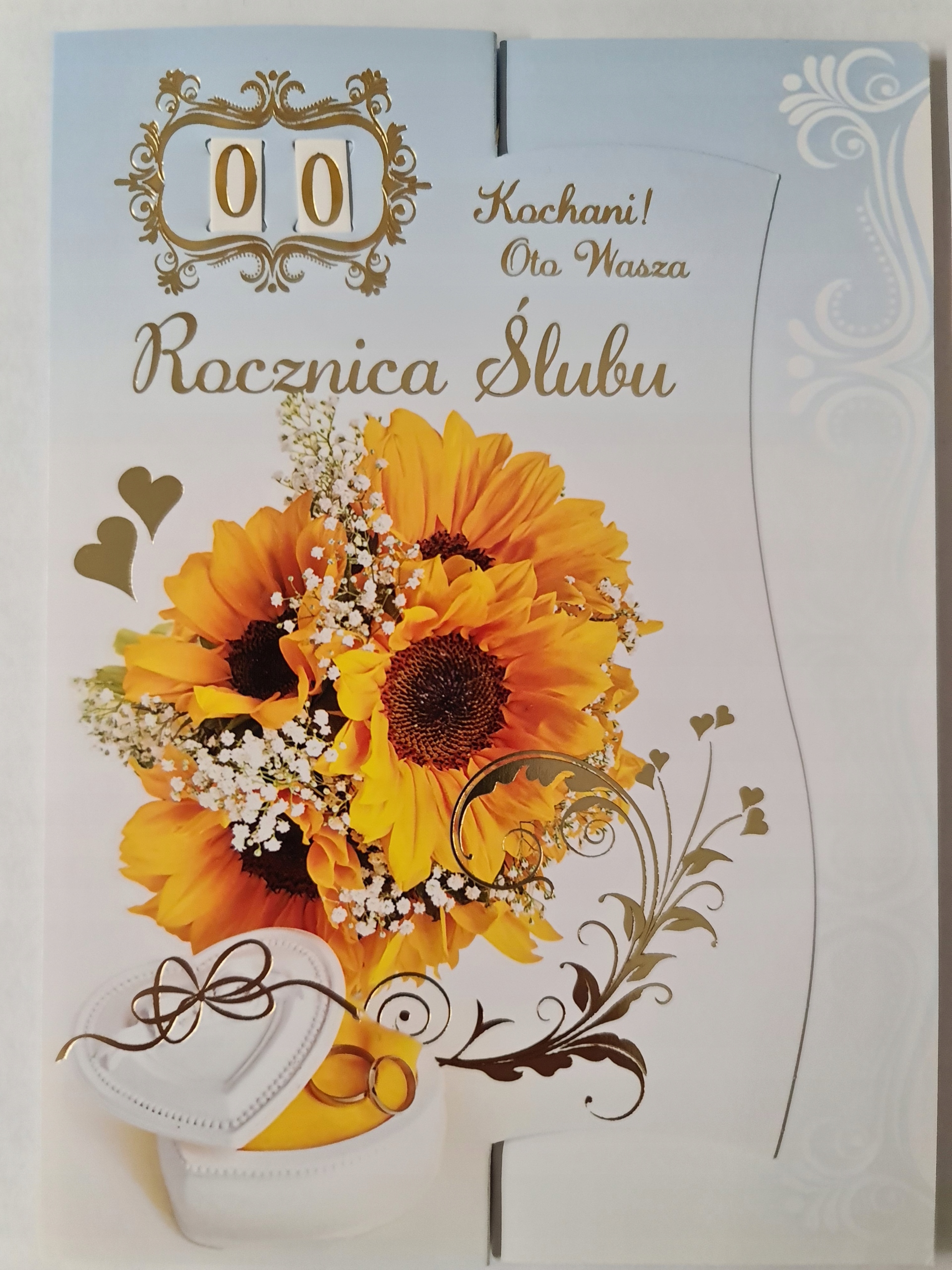 

Kartki na rocznicę ślubu z wymiennymi cyframi