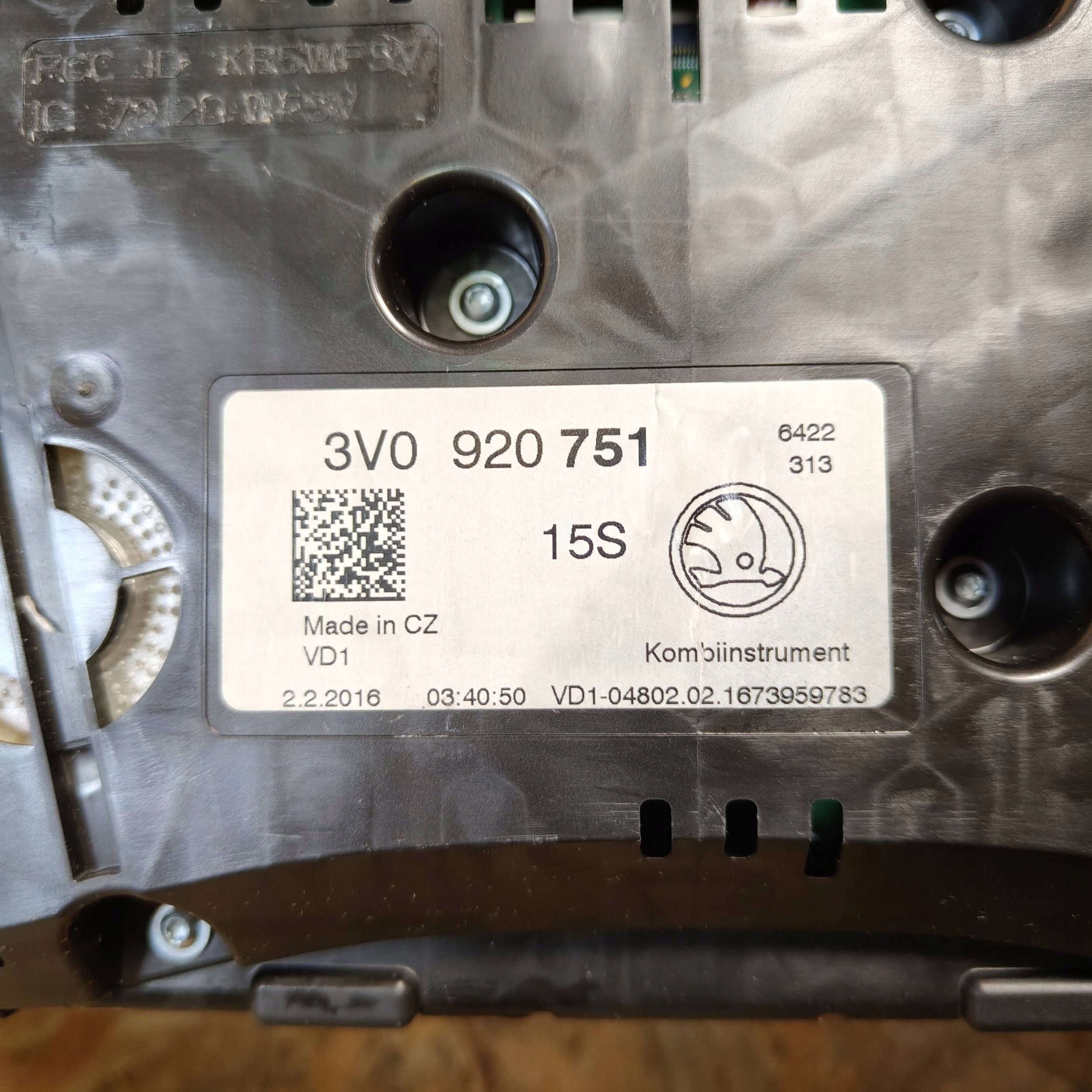 dials Skoda Superb B8 (3V) 3V0920751