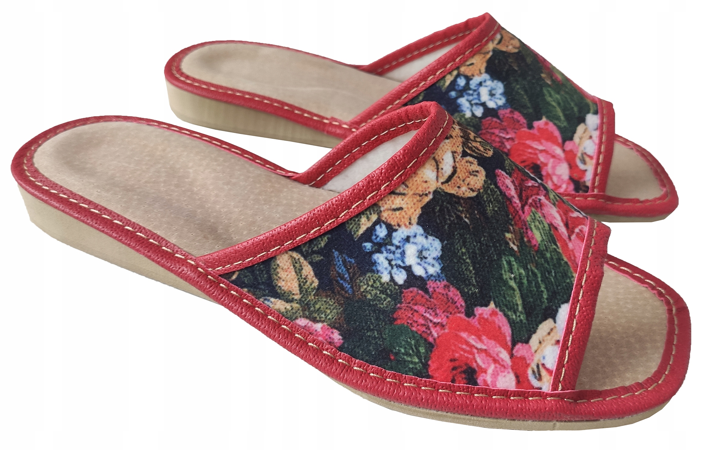 

Kapcie Damskie Odkryte Kwiecisty Wzór