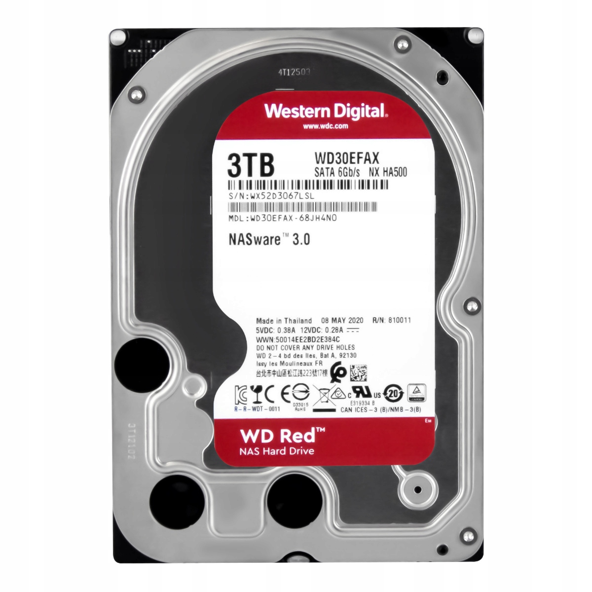 Wd Red 3TB 5.4K 256MB Sata III 3.5'' WD30EFAX NASware 3.0
