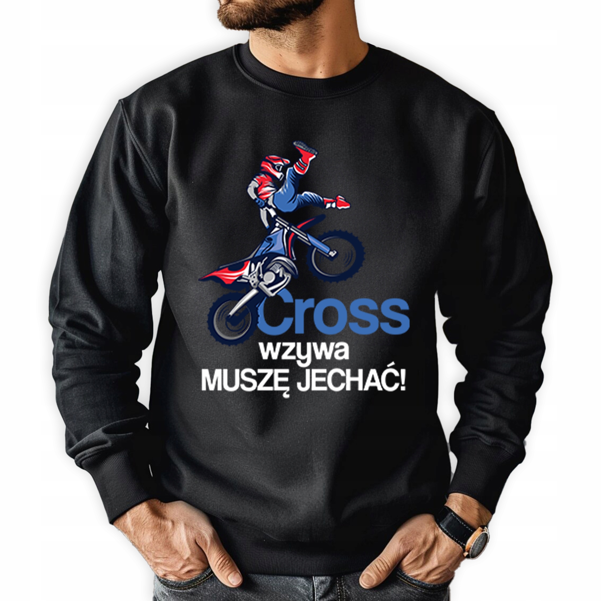 Pánská Mikina Černá pro motorkáře Enduro Cross Cross Volá Musím jet M