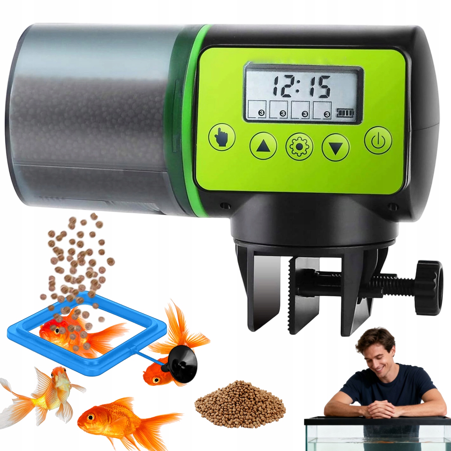 Levně Automatické Krmítko Na Ryby 200 ML S Velkým Zásobníkem Dávkovač Pro Akvárium