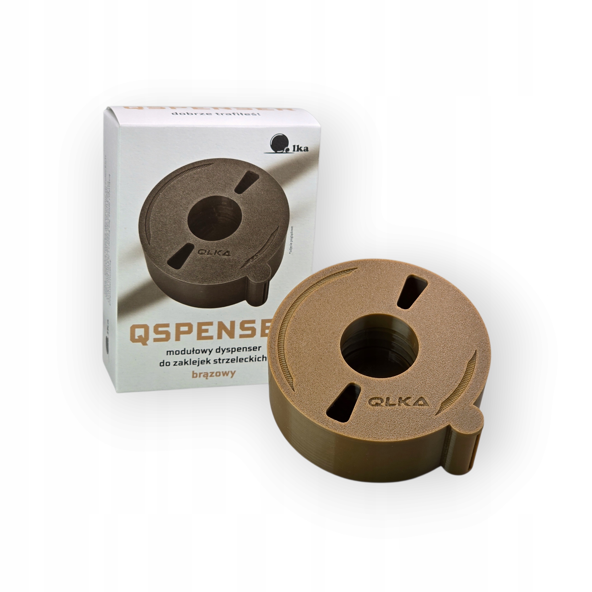 Qspenser modułowy dyspenser do zaklejek strzeleckich 20mm brązowy