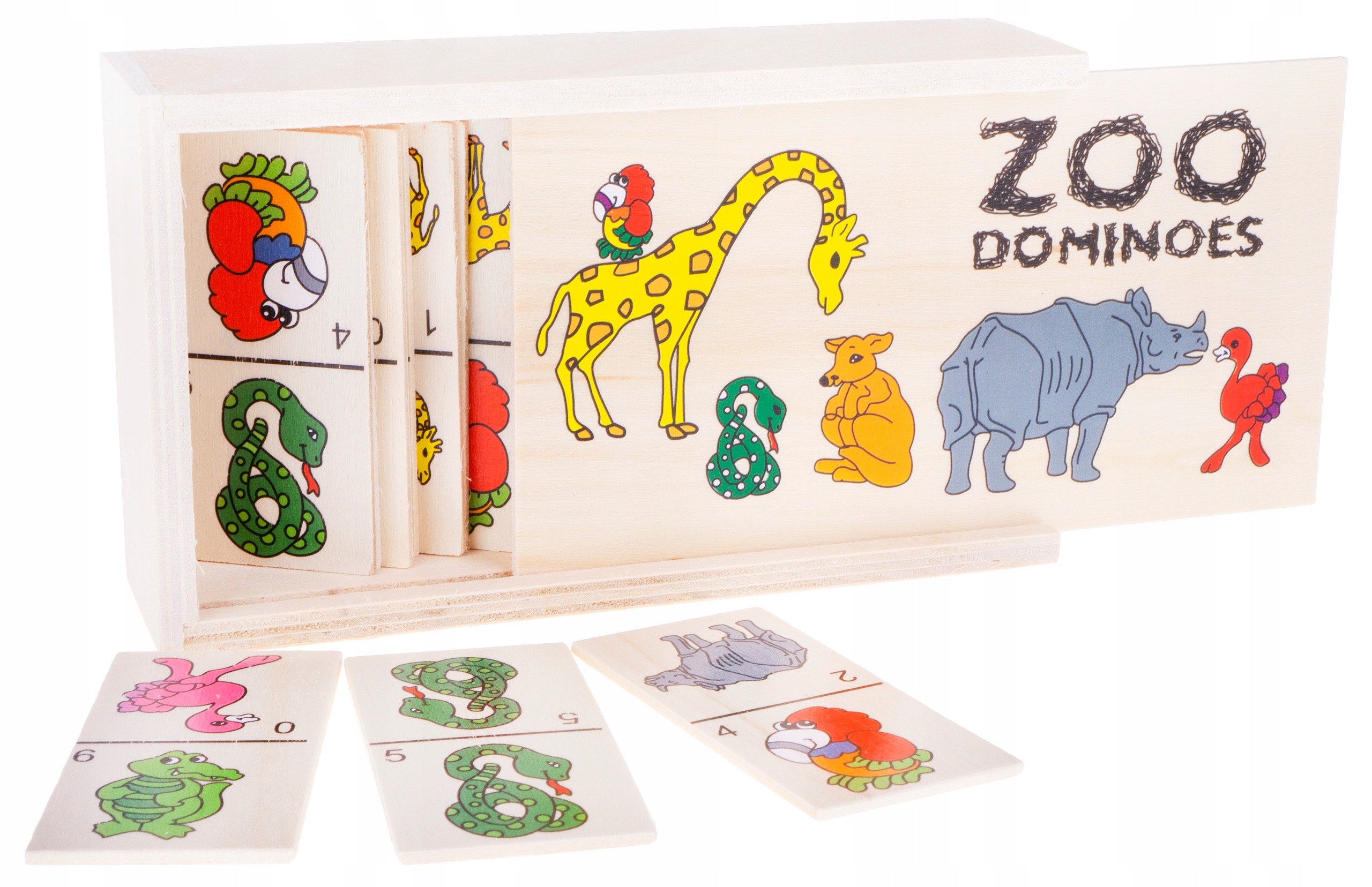 DOMINO DREWNIANE ZWIERZĄTKA OBRAZKOWE 28 EL. Kod producenta 610016