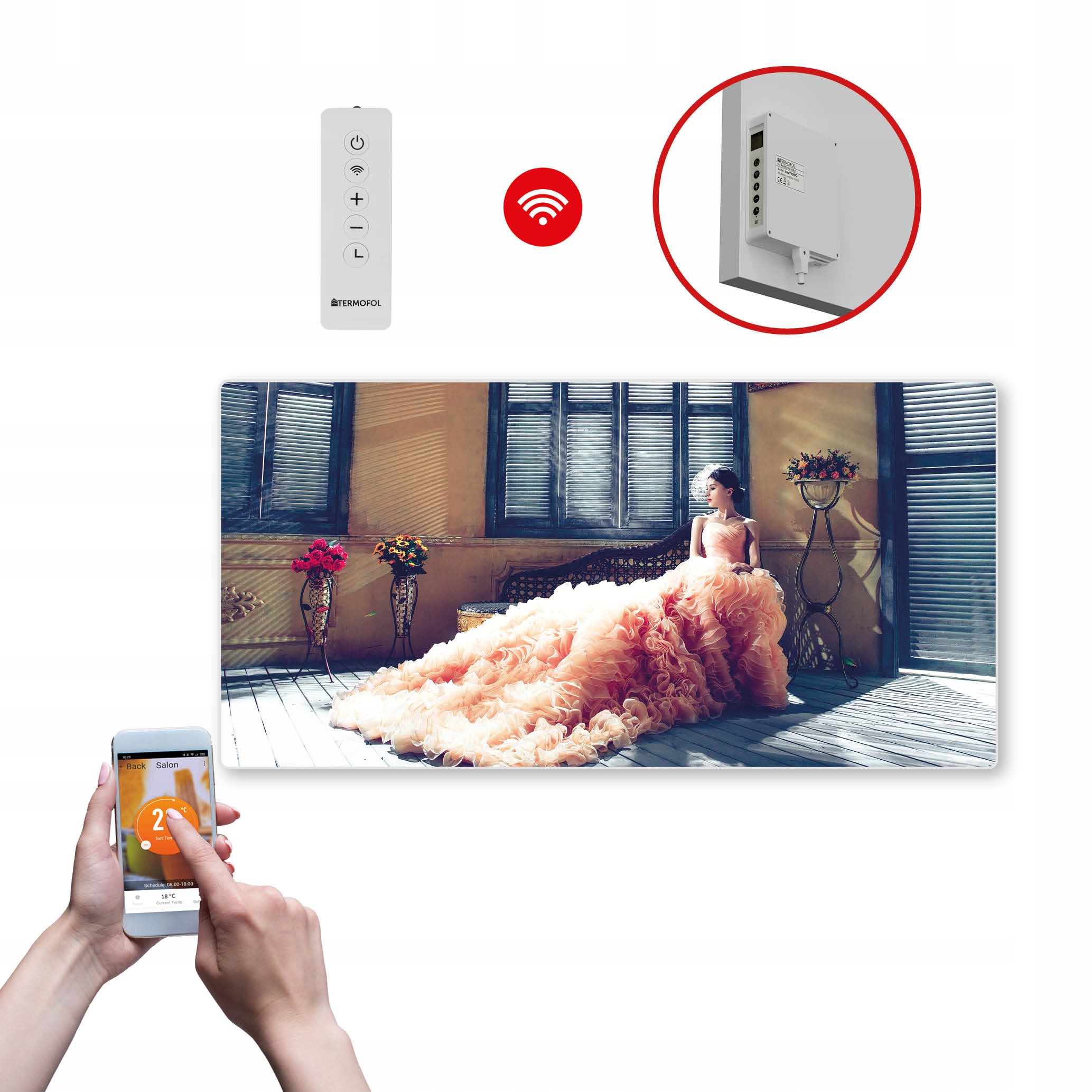 Dekoračný infračervený Ohrievací Panel s výkonom 700 W a Wifi