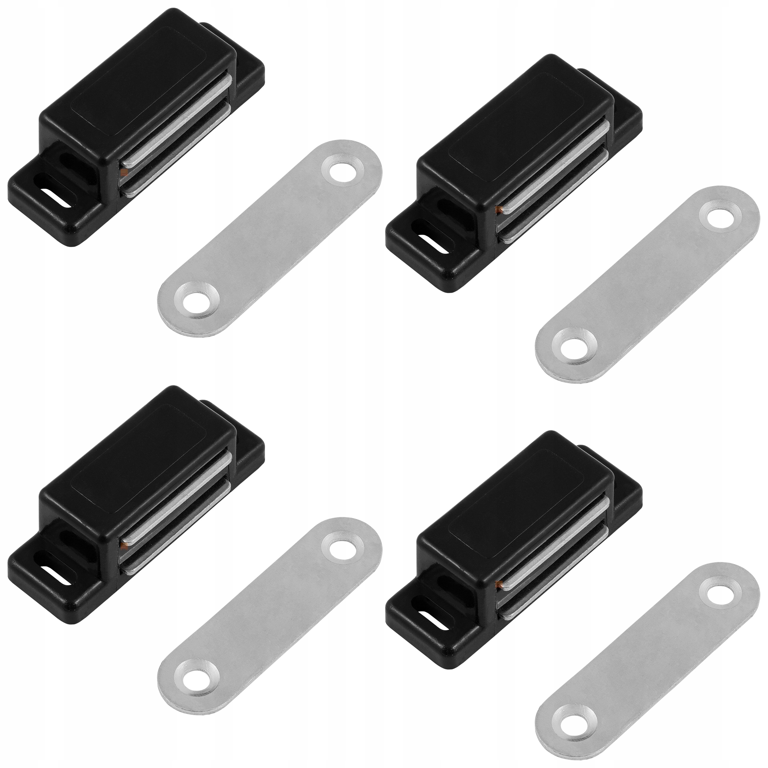 

Zamek magnetyczny Zatrzask meblowy czarny 4 szt