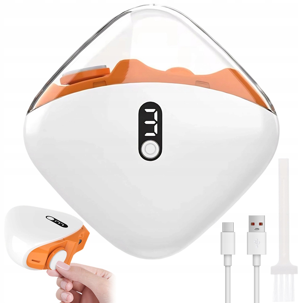 Elektrický Kleštičky Na Nehty Usb S Led, Kompaktní, Bílo-oranžové
