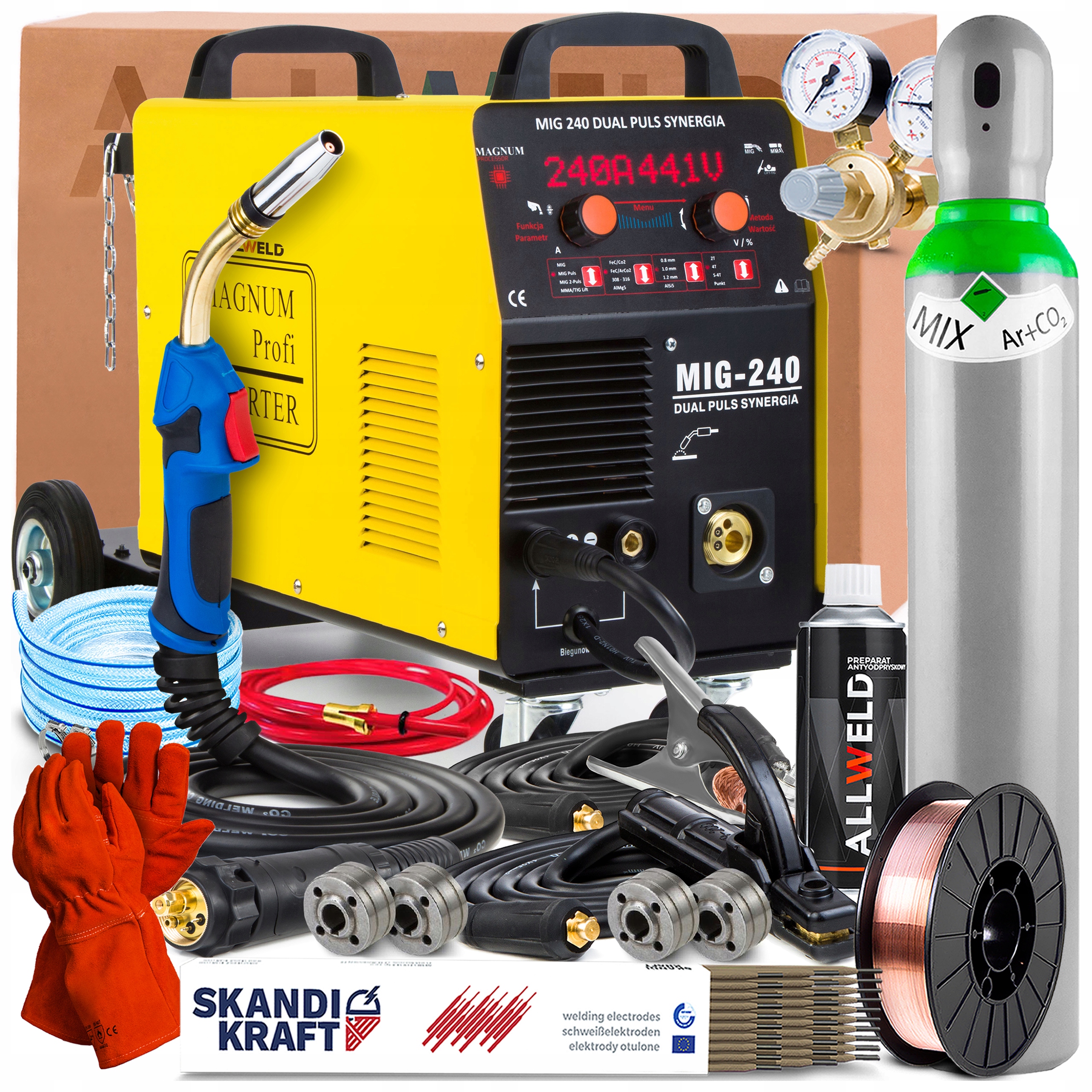 Invertorová Svářečka Magnum Mig 240 Dual Puls 240A Synergie Tig DC Lift Mma