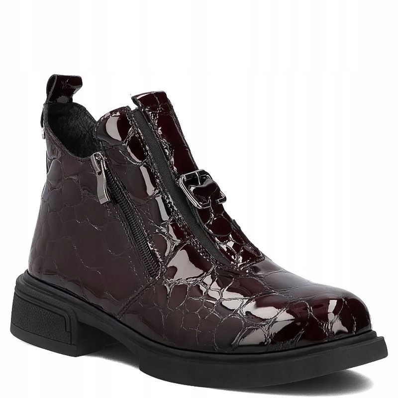 Filippo DBT7989/26 Bordové Lakované Kotníkové Boty 36