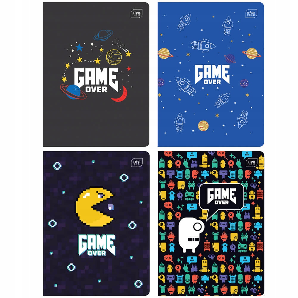 

4 X Zeszyt A5 16 Kartek Trzylinia, Game Over