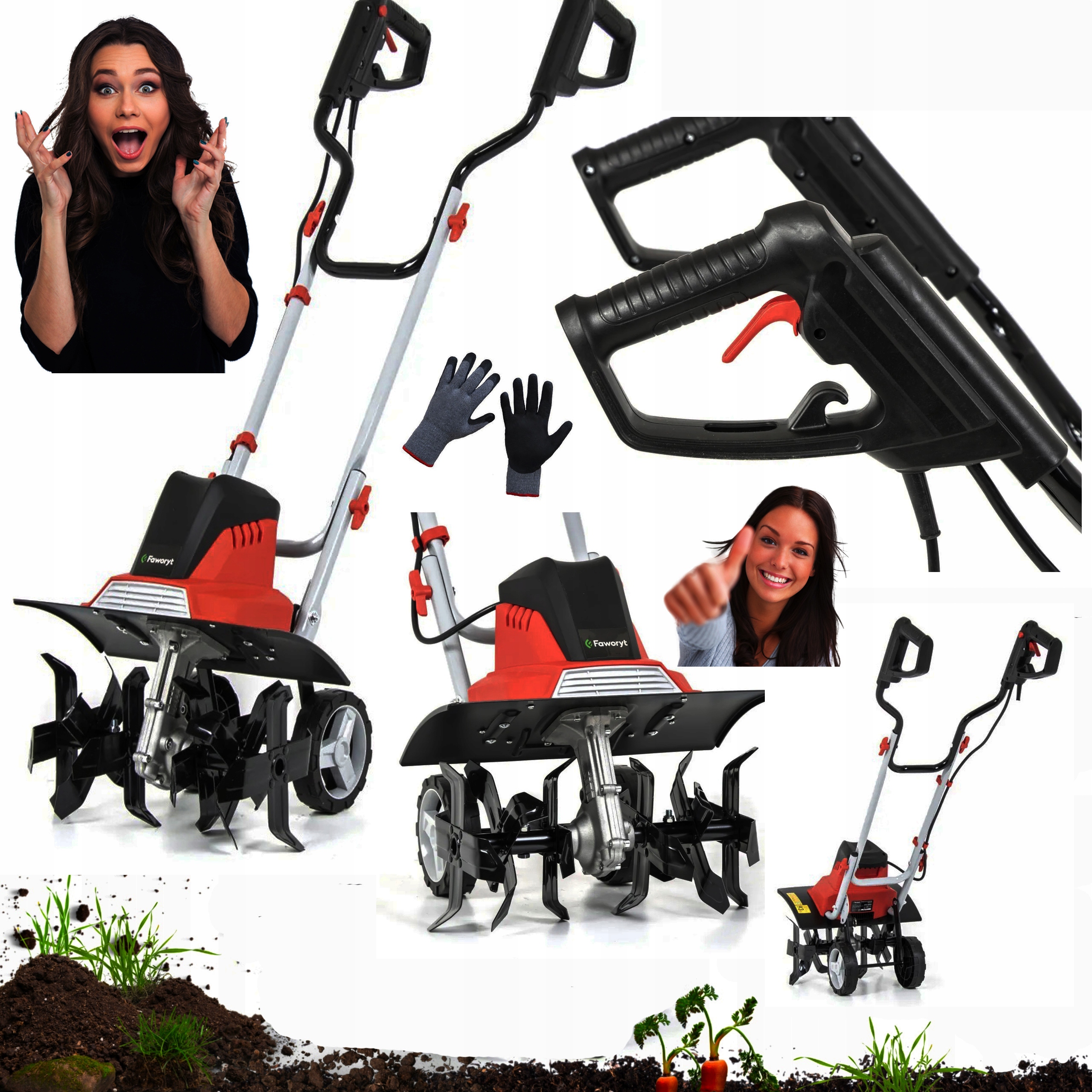 Kultivátor pro půdu a zeminu 40 cm 1800 W Max Turbo