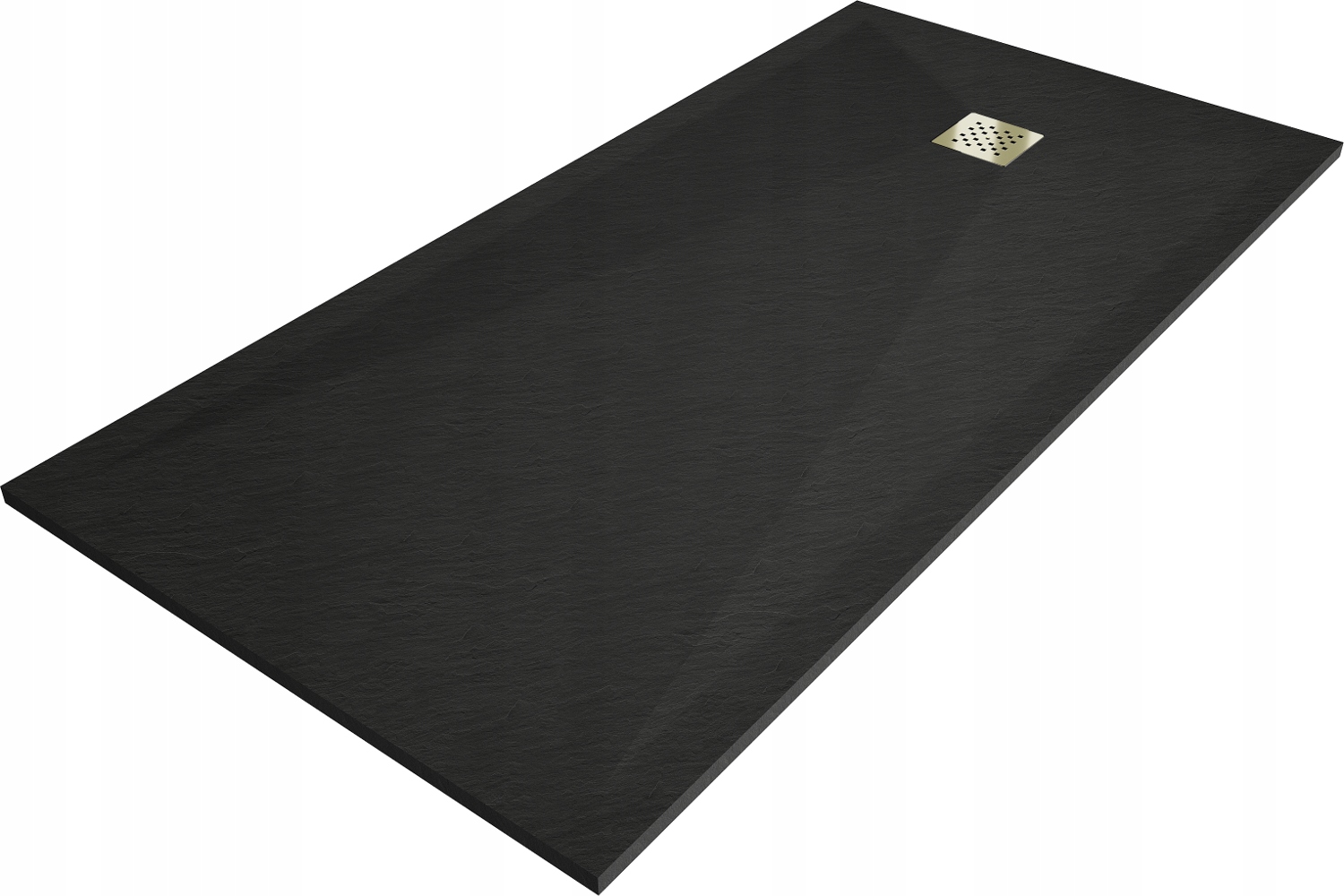 Mexen Stone+ Brodzik Kompozytowy 180 x 80 CM Czarny Maskownica Złota