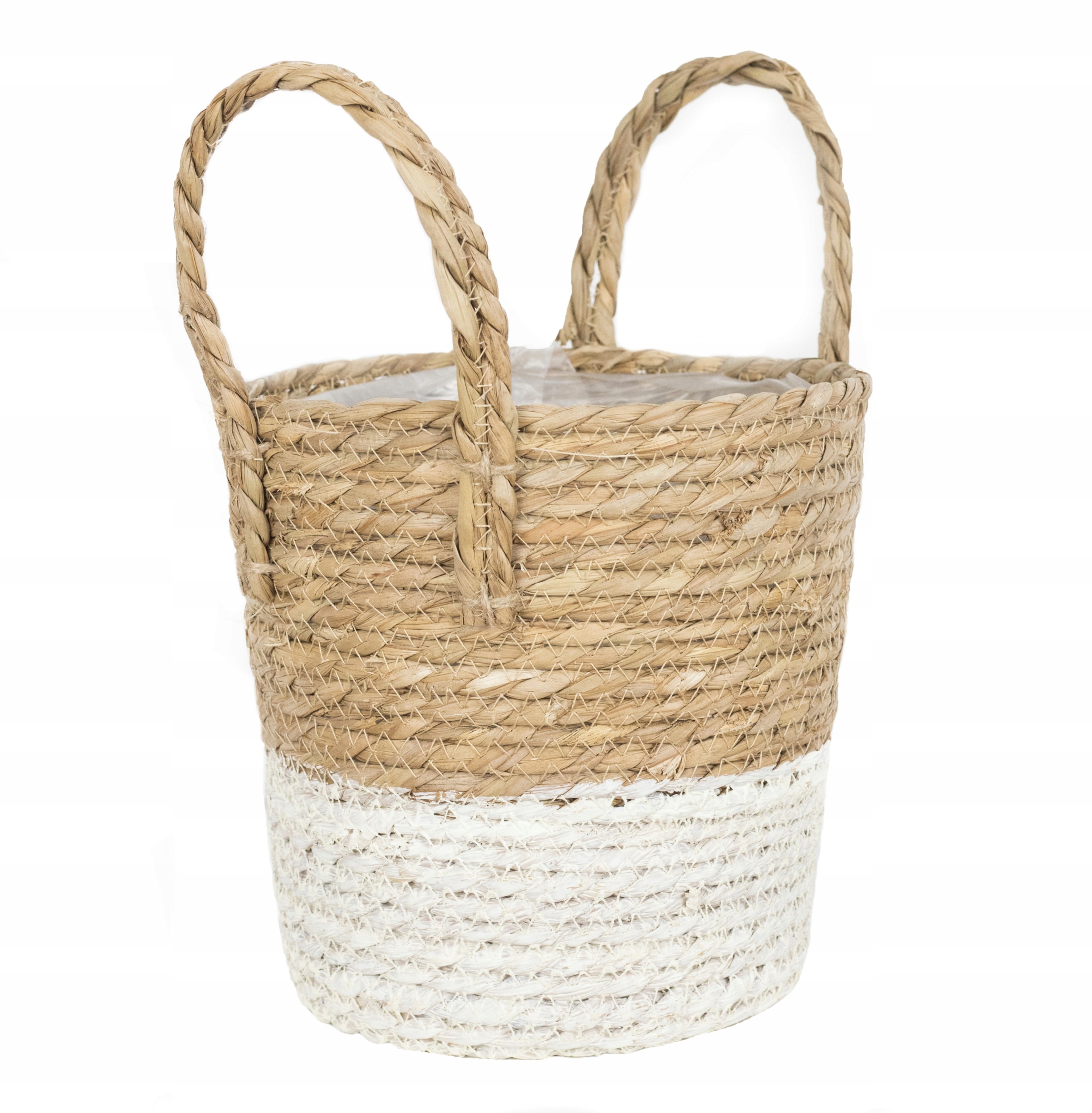 

Kosz na donicę Ø 22 cm trawa morska Boho White