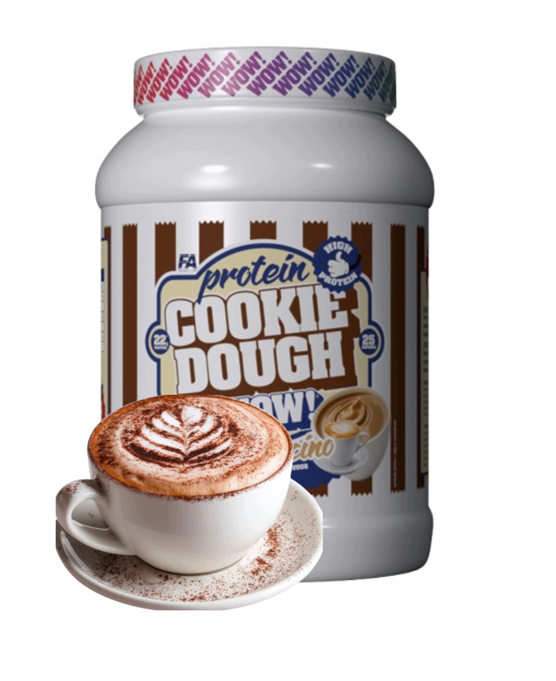 Fa Wellness Line Wow! Cookie Dough 1000 g Cappuccino Proteinové jídlo