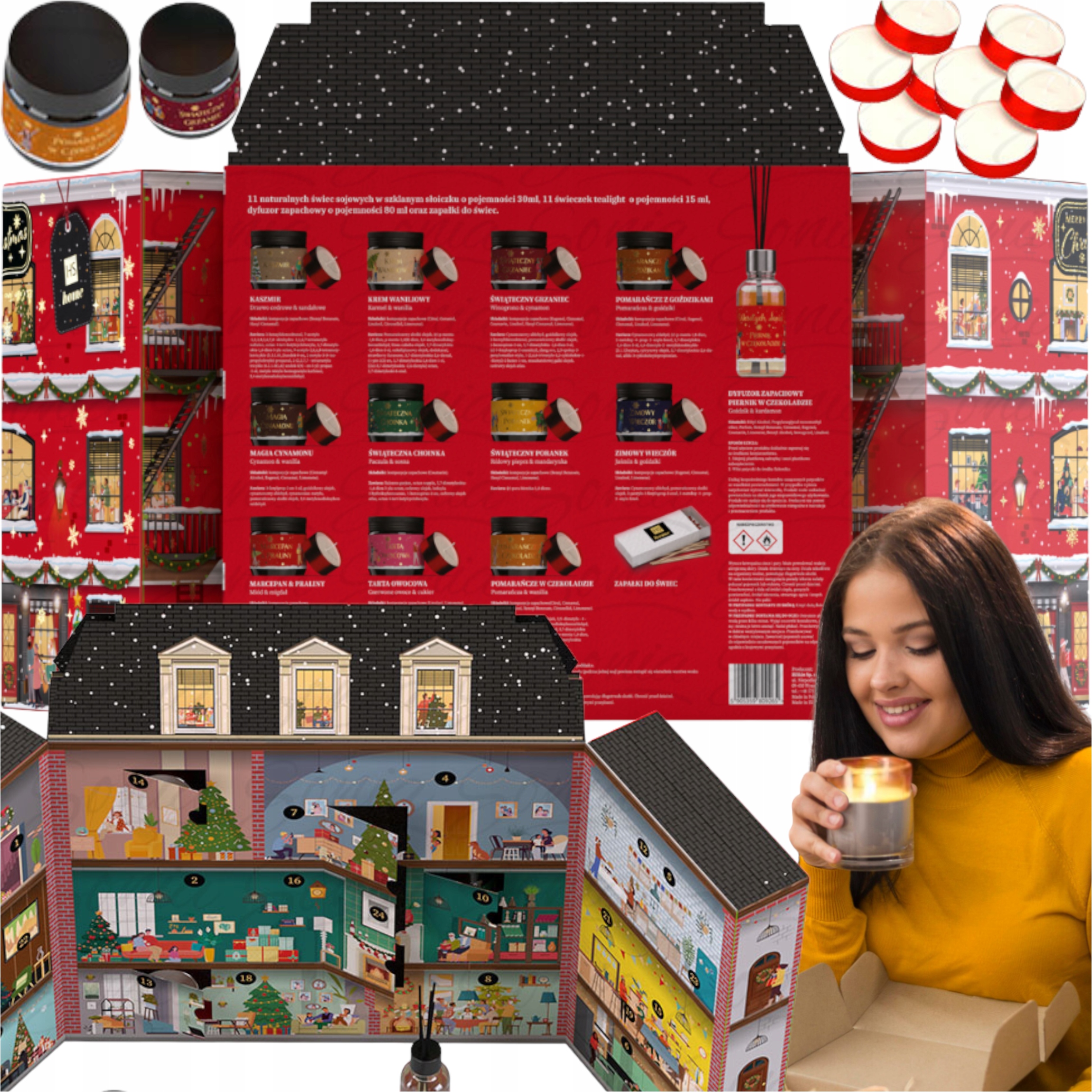 Adventní Kalendář Se Sójovými Svíčkami, Nádherný Prémiový Set, 24 Dní