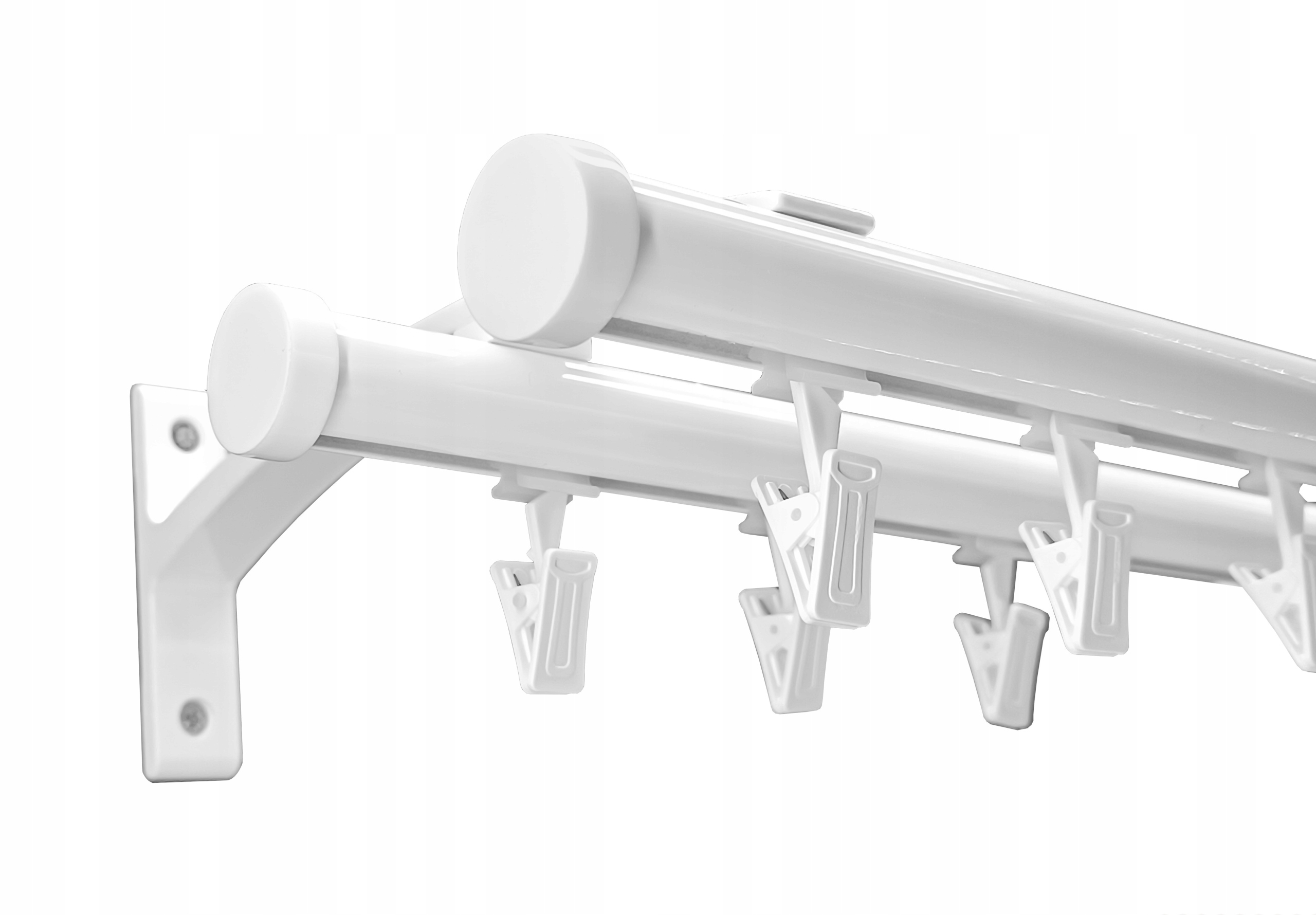 Garnýž Kolejnicový Hliníkový 20+20 mm Bílý 300 cm Luna kpl žabky