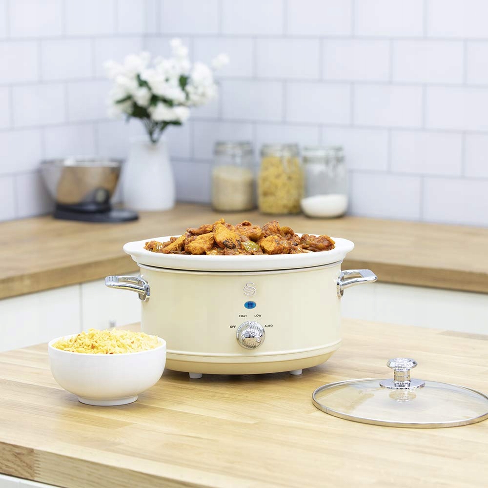 SWAN Retro Wolnowar 3,5L Ceramiczny Antyadhezyjny Vintage Design 200W — miniatura 3