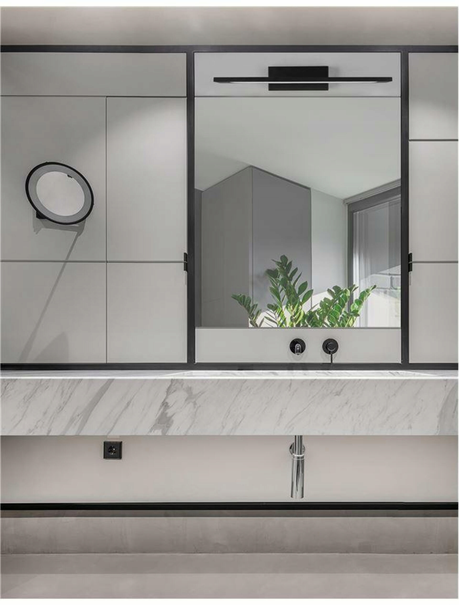 Nova Luce nástěnné svítidlo nad zrcadlo Mondrian černý hliník a akryl Led 1