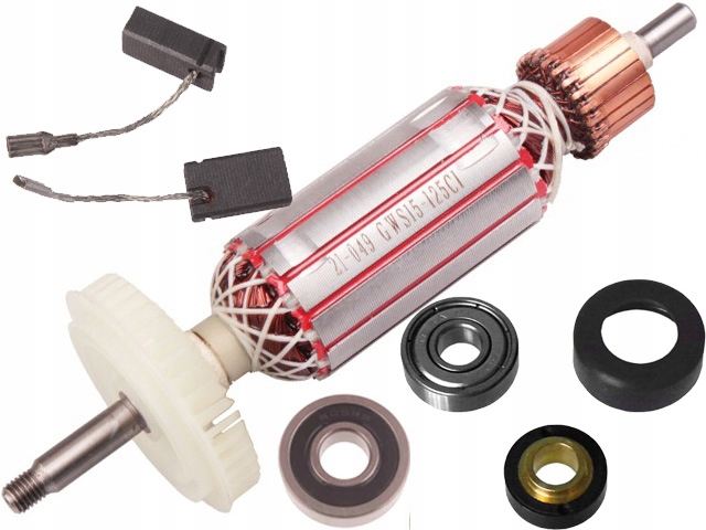 Komplet Wirnik Szczotki Magnes Łożyska GWS17-125 CI Cie 15-125 Zamiennik