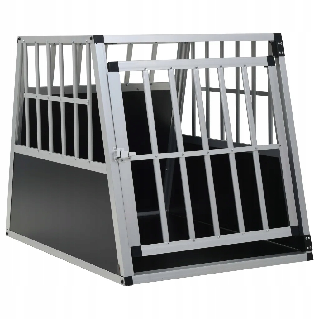 Klec pro psy s jednokřídlými dvířky 65 x 91 x 69,5 cm Stříbrná 170664