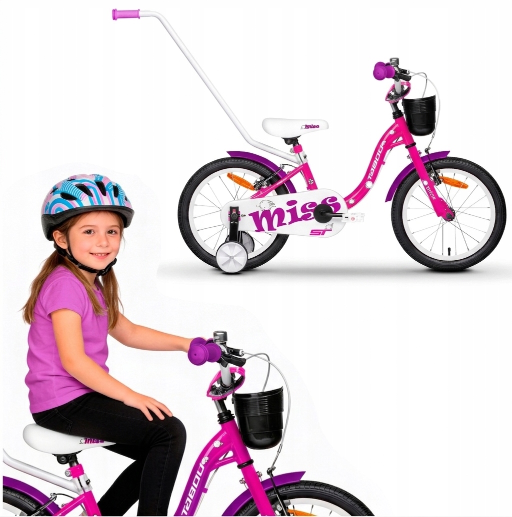 Rower Dziecięcy Rowerek 18 Cali Dla Dziewczynki Prowadnik Koła Boczne Tabou