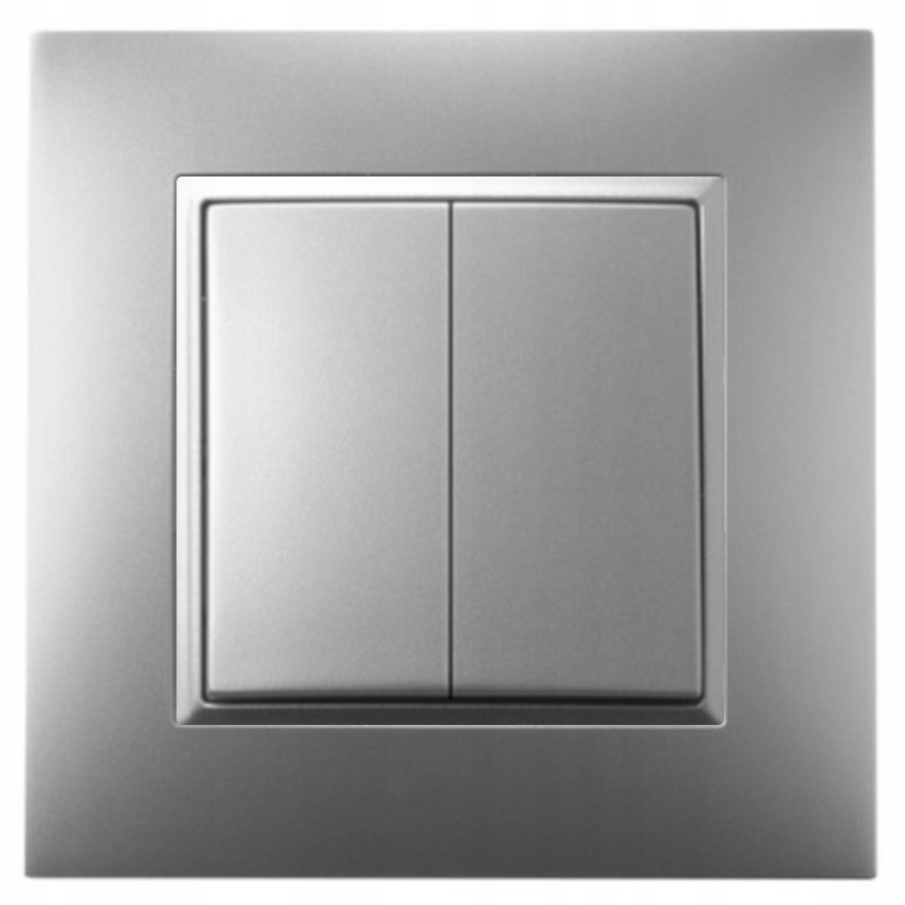 

Włącznik Światła Podwójny W Ramce Srebrny