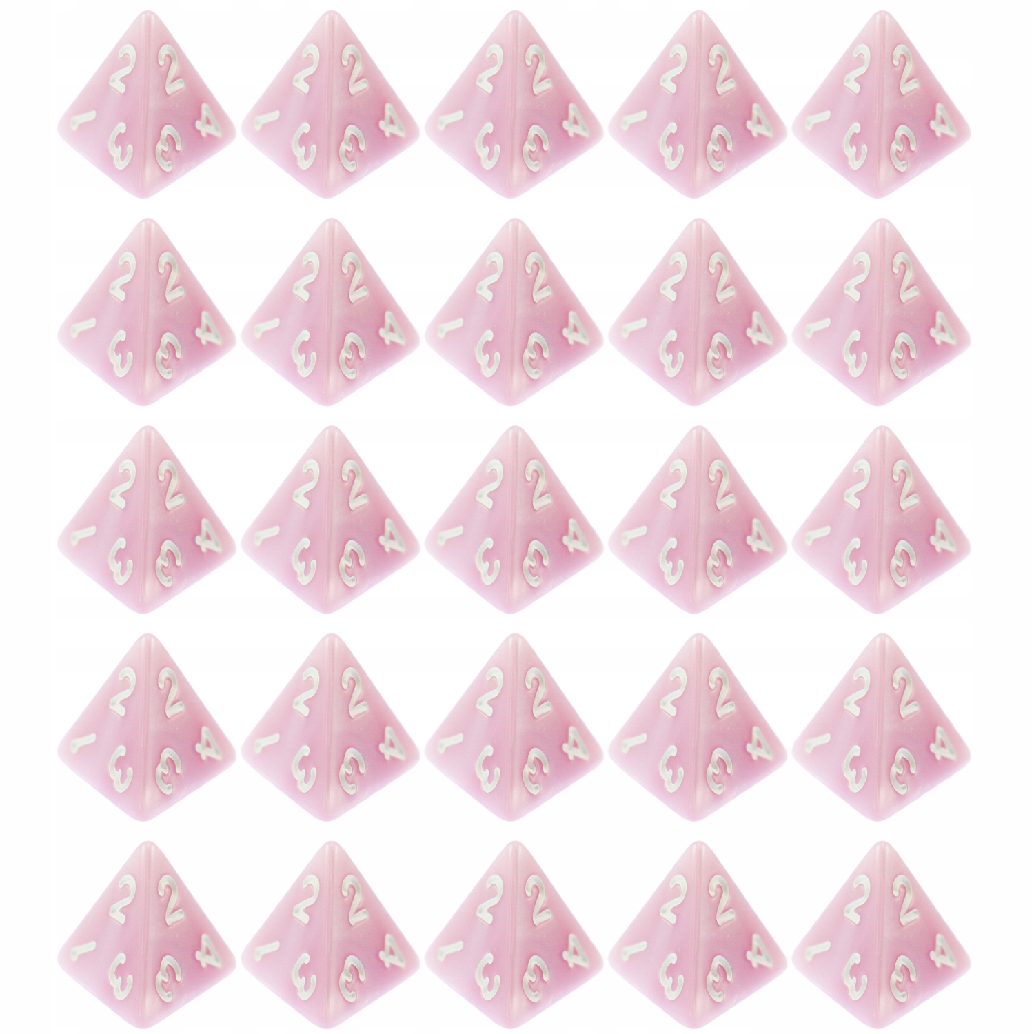 ZESTAW 25 KOSTEK K4 RPG UROCZA WRÓŻKA KOŚĆ CZTEROŚCIENNA