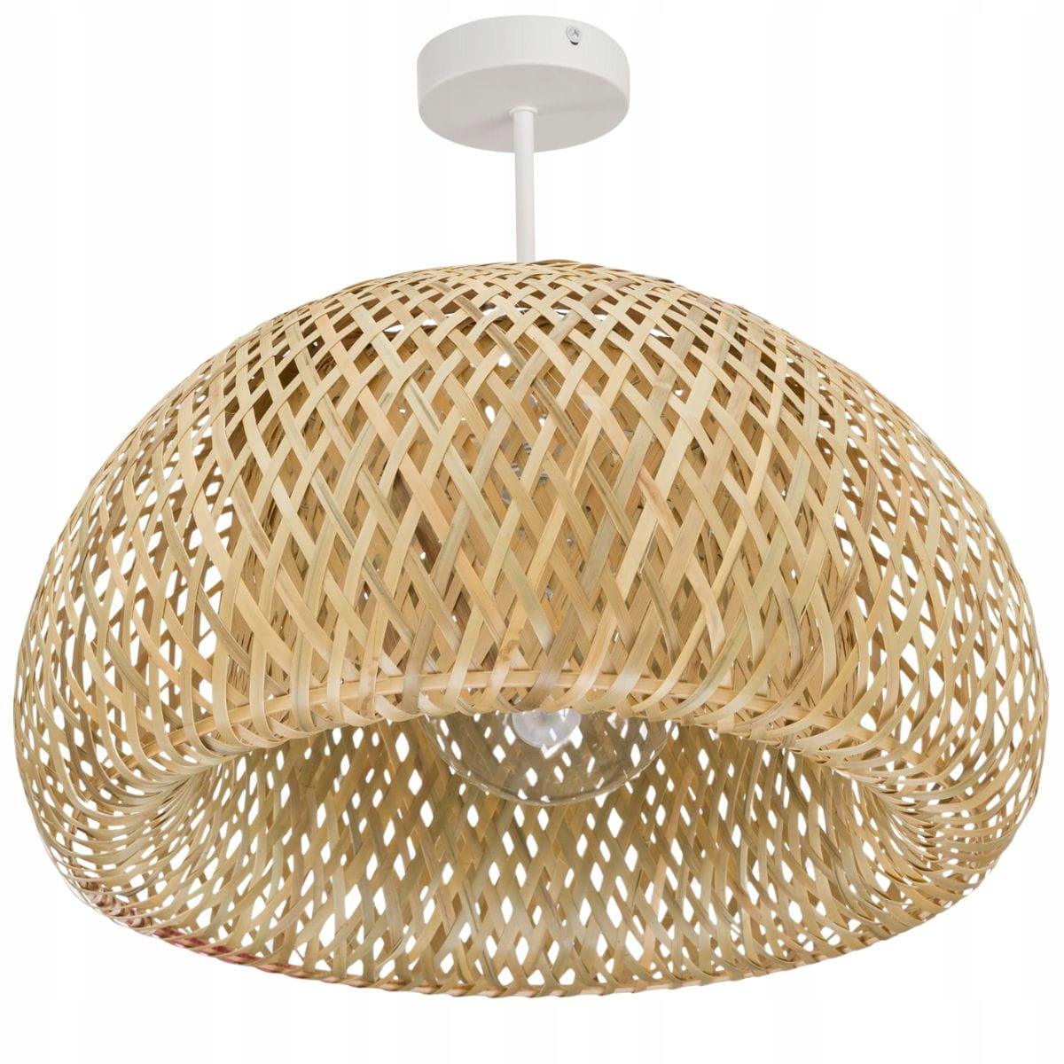 Lampa sufitowa bambusowa półplafon DMT57 biały