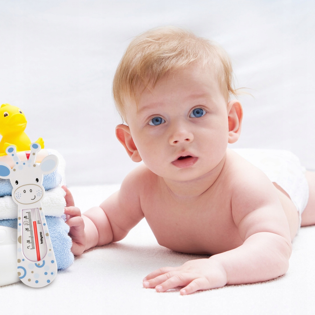 Termometr do wody Babyono do kąpieli bezrtęciowy niebieska żyrafa Marka Babyono