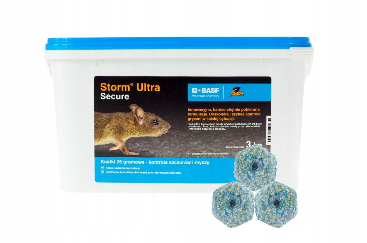 Storm Ultra Secure kostka 3kg trutka na myszy i szczury Basf