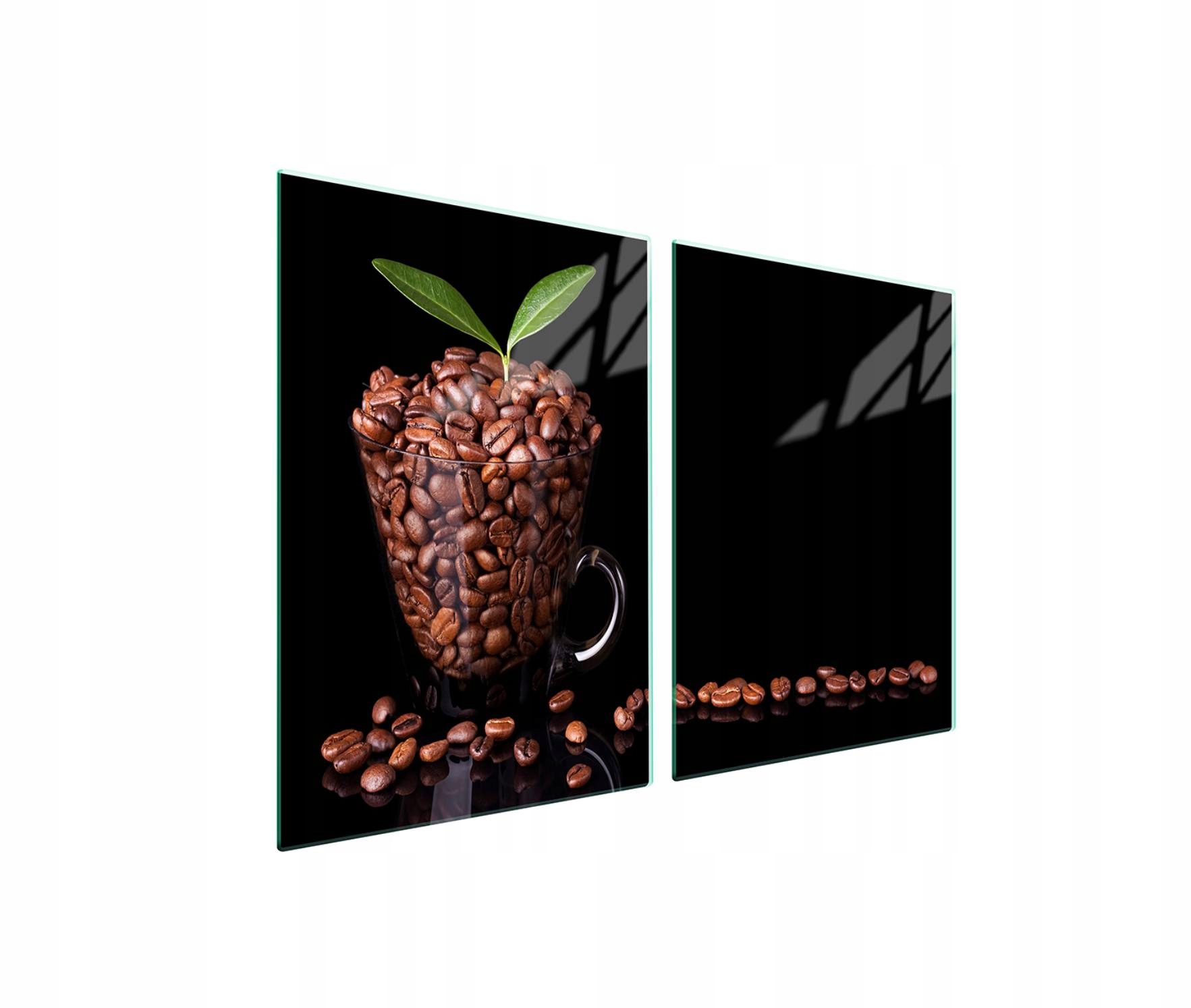 Skleněná ochranná deska na sporák 2x45x52 Káva na zeď 7v1