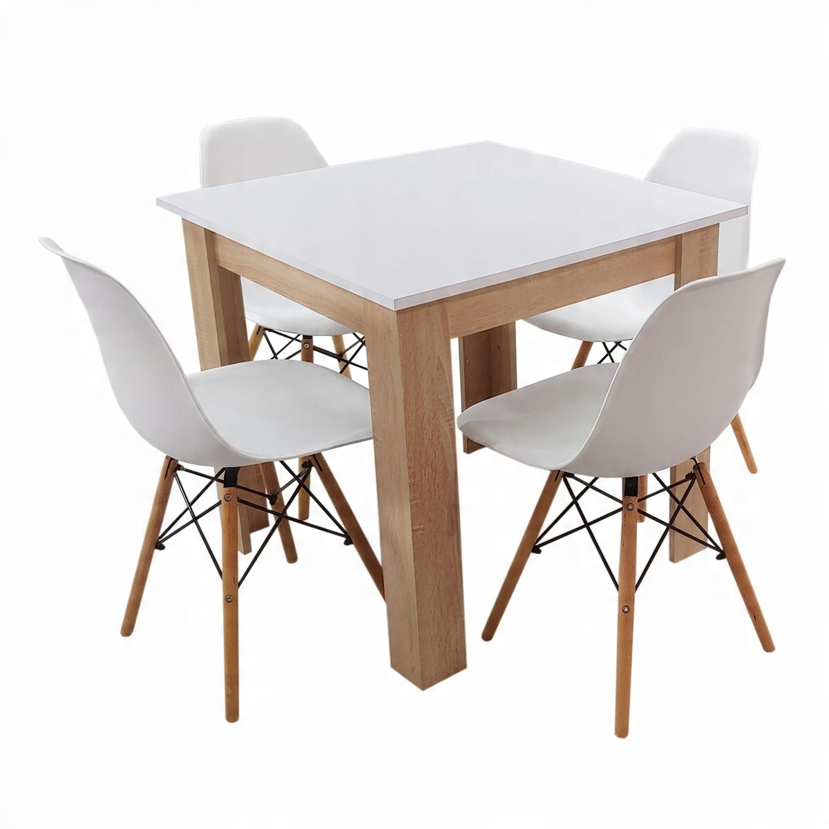 

Zestaw stół Modern 80x80 4 krzesła Milano białe