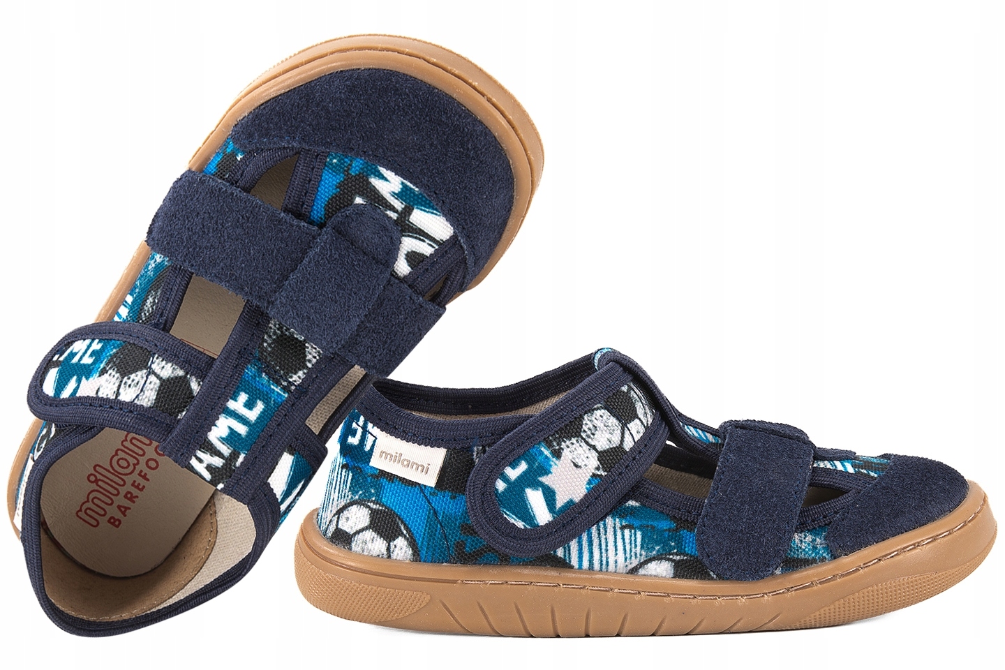 Milami BF10-BR-31 Barefoot Tekstylno-skórzane Półbuty Sandały Domowe Kapcie