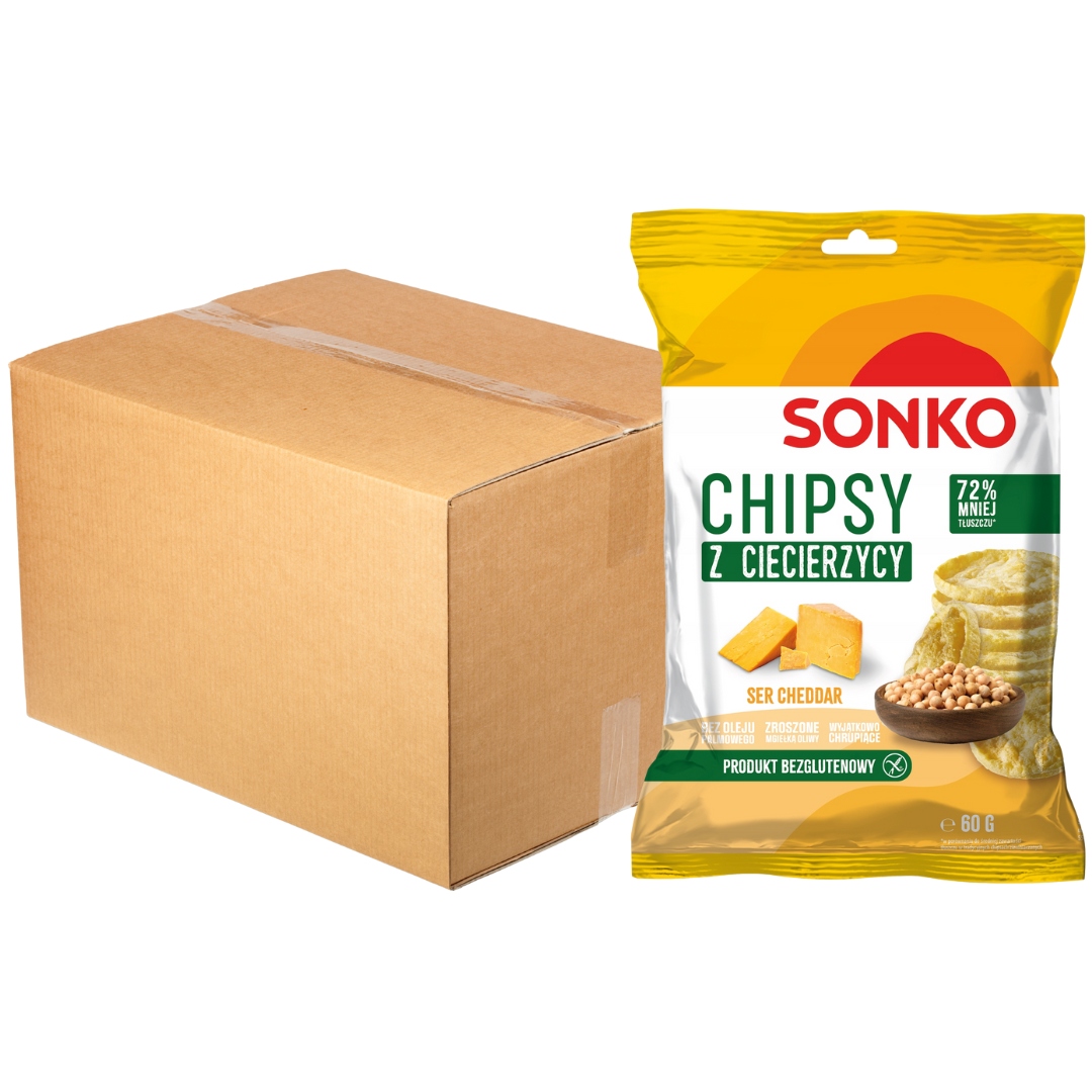 Levně Sonko Cizrnové Chipsy s čedarem 60g x 20 kusů