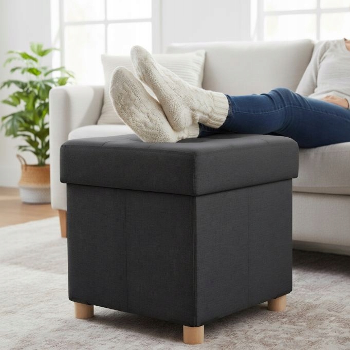Taburet taburetka s úložným prostorem na drobnosti.Relaxday šedá (H832)