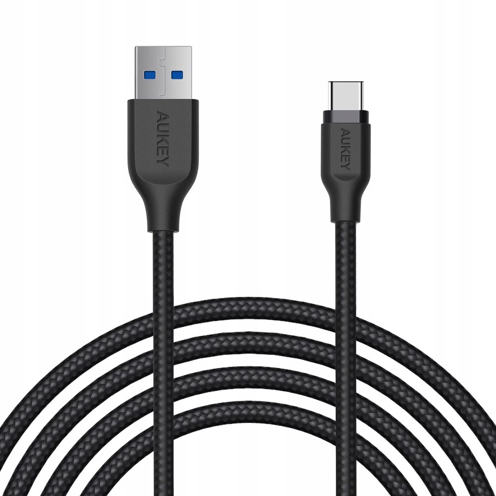Aukey Kabel USB-A - USB-C, 5Gbps, QC 15W, oplot 2m