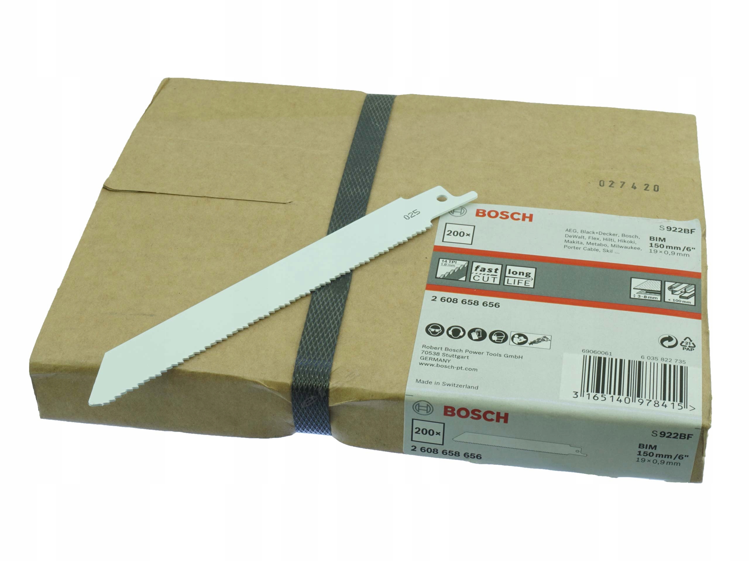 

Brzeszczot Bosch S 922 Bf do metalu 150mm