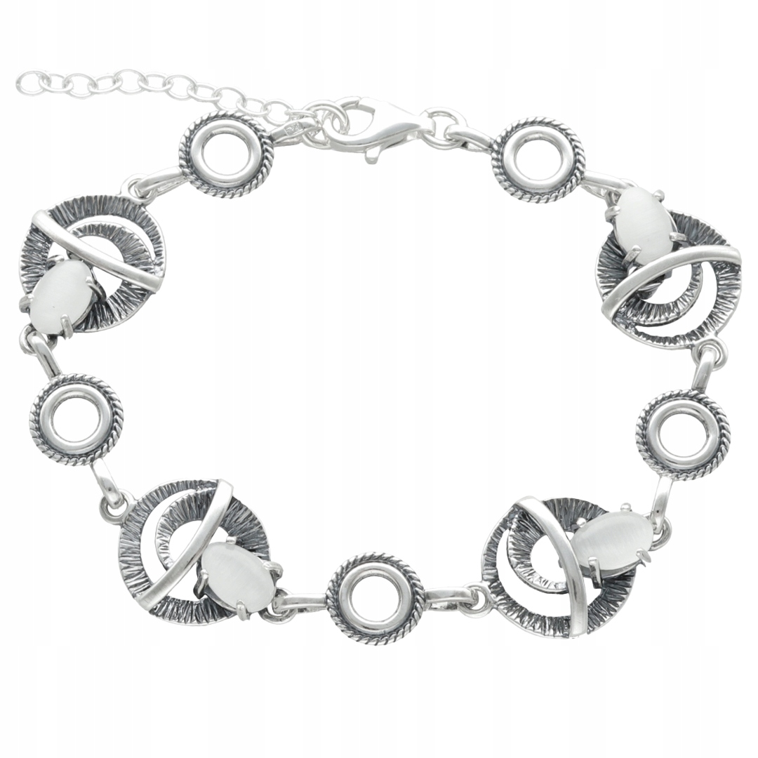 Stříbrný náramek s ulexitem elegantní dámské šperky stříbro 925