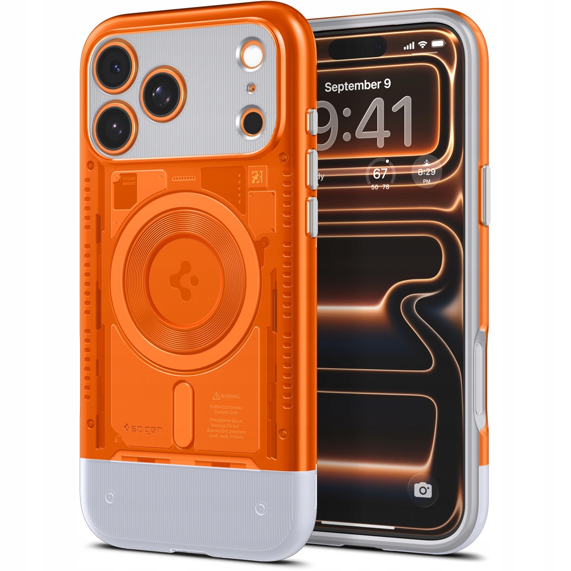 Etui do iPhone 17 Pro Max, Spigen Classic C1 Mag, retro case do MagSafe