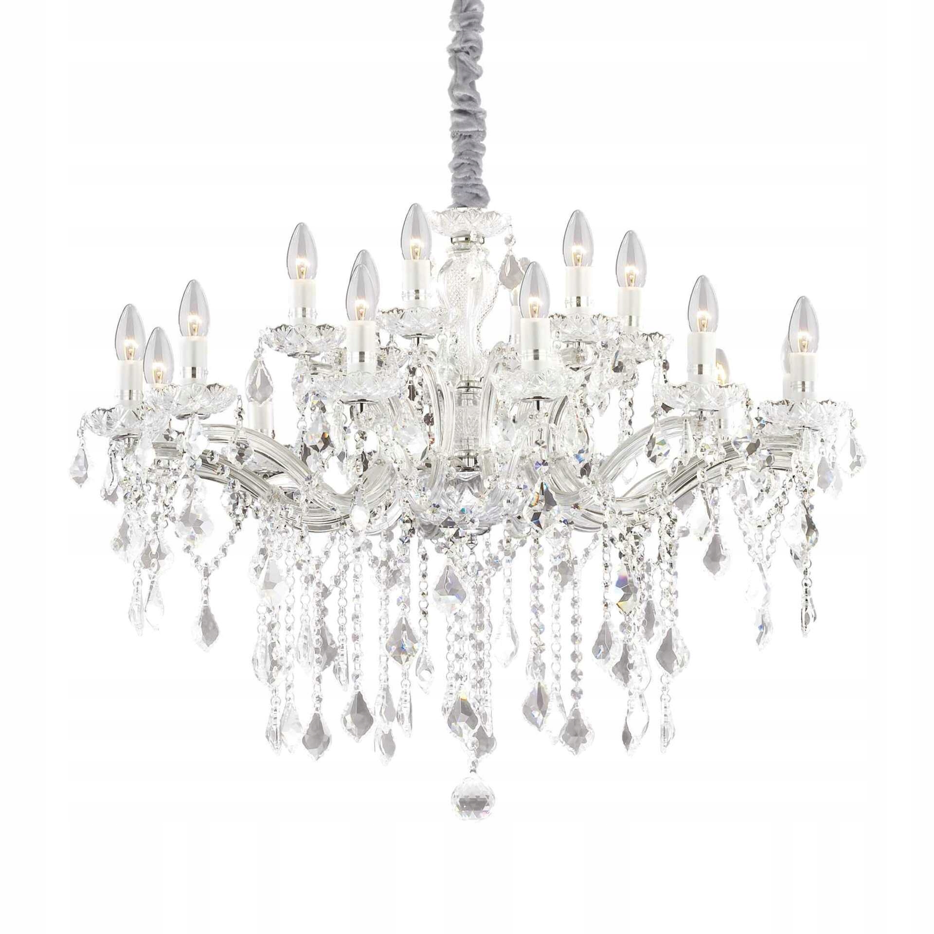 Krištáľový luster Ideal Lux Florian SP18 chróm E14 18x40W 860mm
