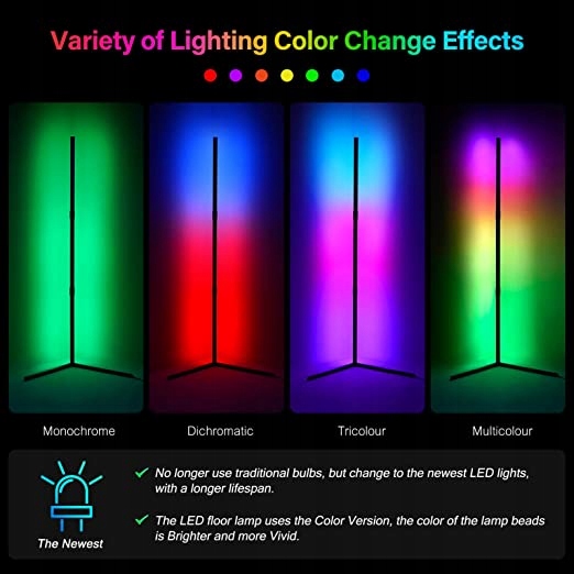 LAMPA PODŁOGOWA LED RGB INTELIGENTNA JFIEEI LAMPKA NAROŻNA STOJĄCA SMART Kod producenta B07BWJQLDV00