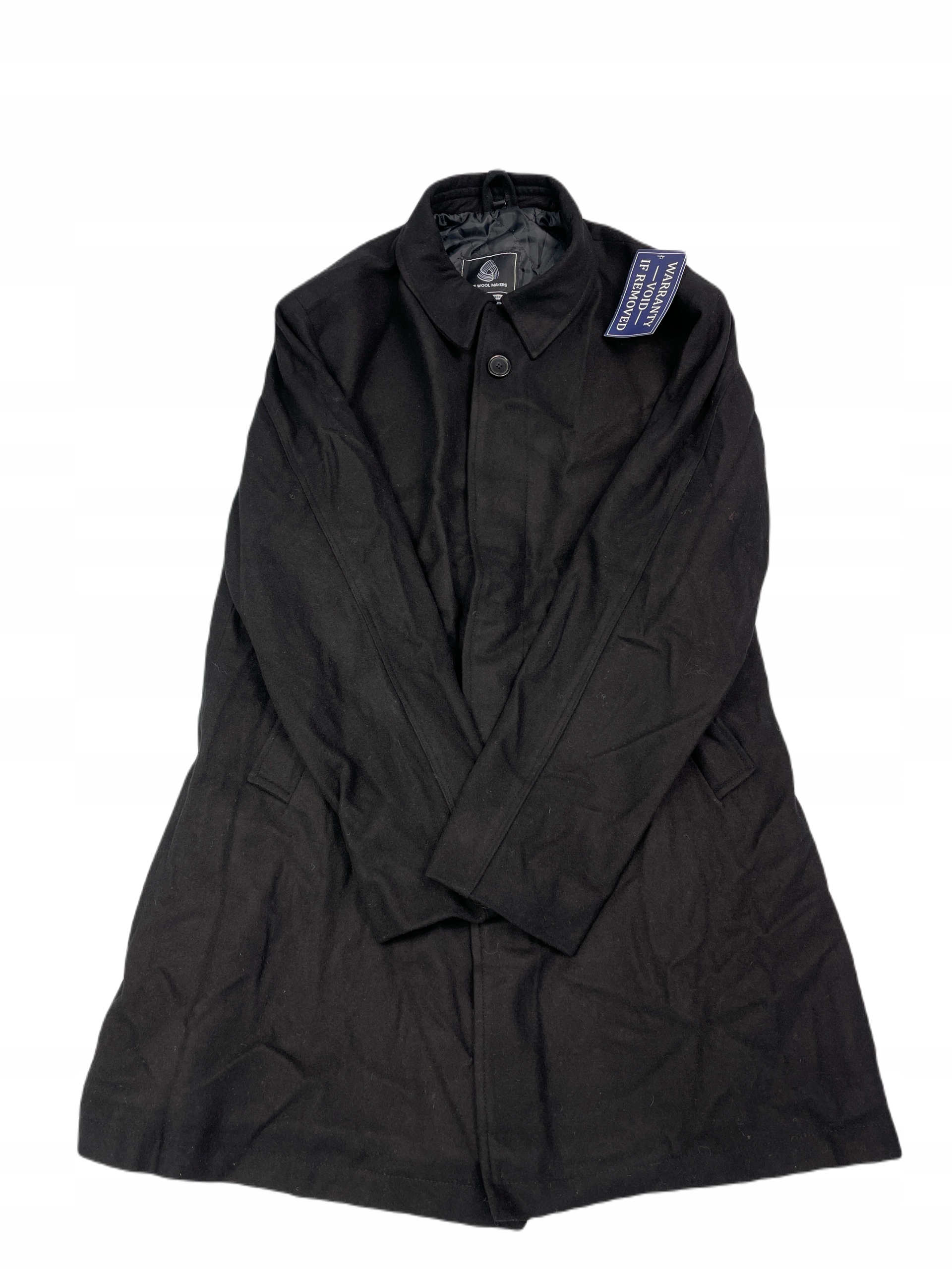 Vlněný pánský černý kabát The Wool Maker XL