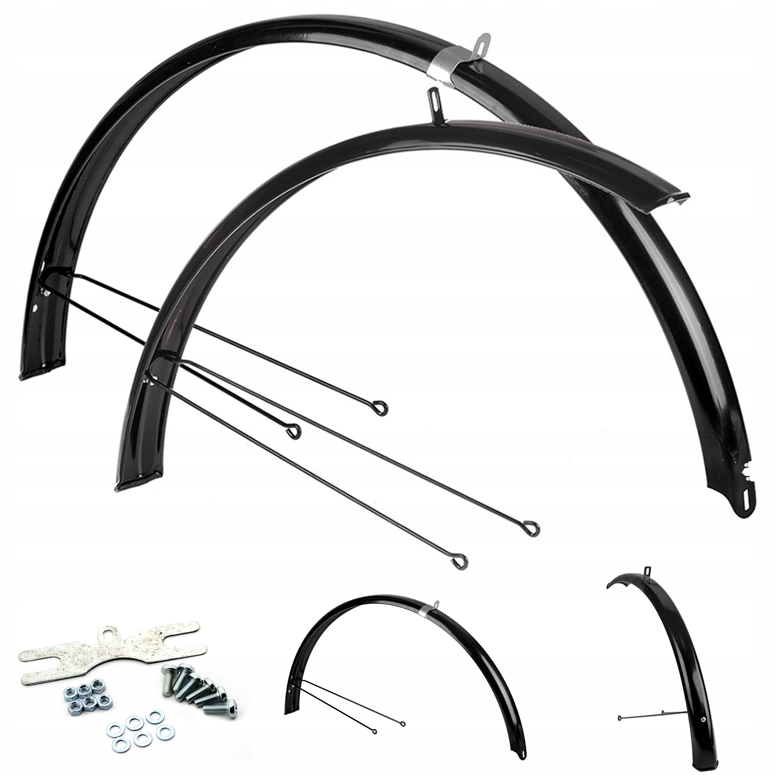 BŁOTNIKI ROWEROWE 26 MTB 55MM 550+WSPORNIKI CZARNE