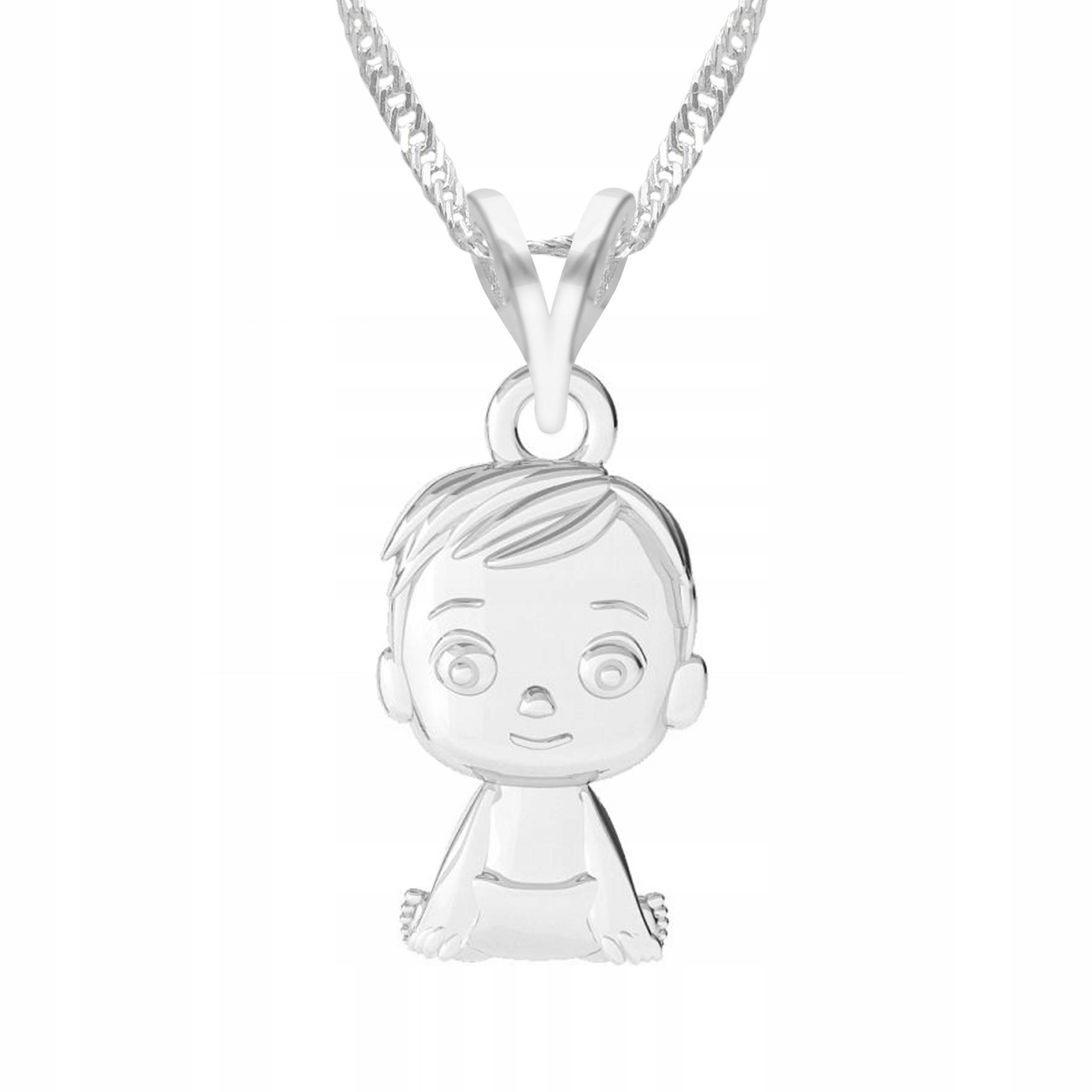 Stříbrný náhrdelník Chlapec Figurka Dítě Chlapec Syn Postava Rodina Stříbro 925
