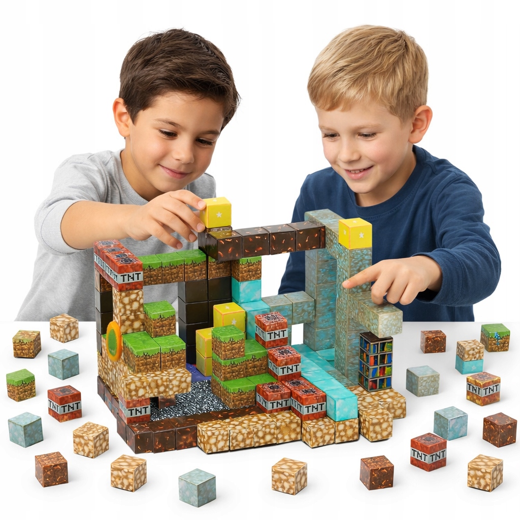 МАГНИТНЫЕ БЛОКИ КУБИКИ 220 КИРПИЧЕЙ В ТОМ ЧИСЛЕ 2 ФИГУРКИ ГИГАНТСКАЯ БУМАЖНАЯ КОРОБКА