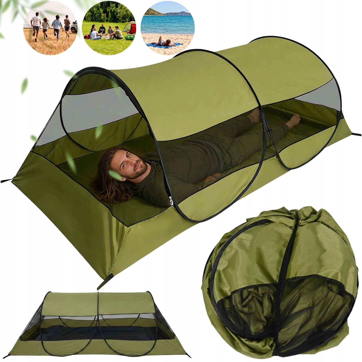 Stan Kempingový Stan Pro 1 Osobu Se Síťkou O Vysoké Hustotě